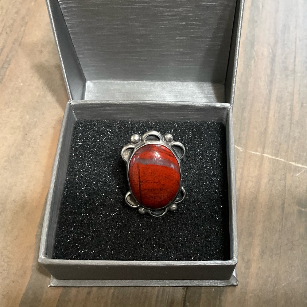 Vintage handmade Red Jasper ring